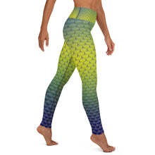 Load image into Gallery viewer, Green, Yellow, and Blue Mermaid Life Leggings