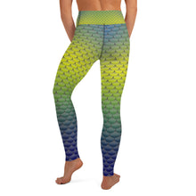 Load image into Gallery viewer, Green, Yellow, and Blue Mermaid Life Leggings