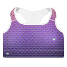 Load image into Gallery viewer, Pink and Purple Mermaid Life Sports Bra