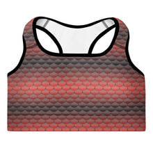 Load image into Gallery viewer, Black and Red Mermaid Life Sports Bra