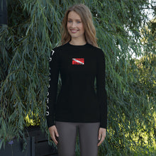 Load image into Gallery viewer, Born to Dive, Dive Deep Women's Rash Guard